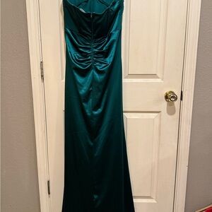 Honey and Rosie Strapless Teal Dress
